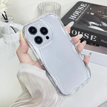 New design best selling wholesale irregular cream wavy edge TPU soft rubber silicone cell phone case for iPhone