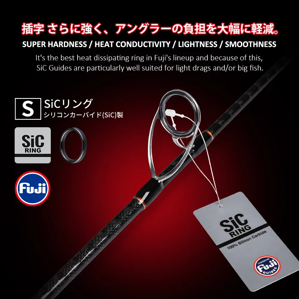 Fuji 1.96m Carbon Spinning Rod - Ideal for Saltwater Jigging