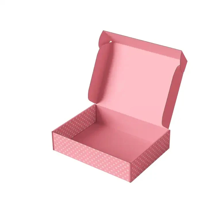 Pink Color Customized Size Corrugated Mailer Box for Apparel Packaging Gift Box