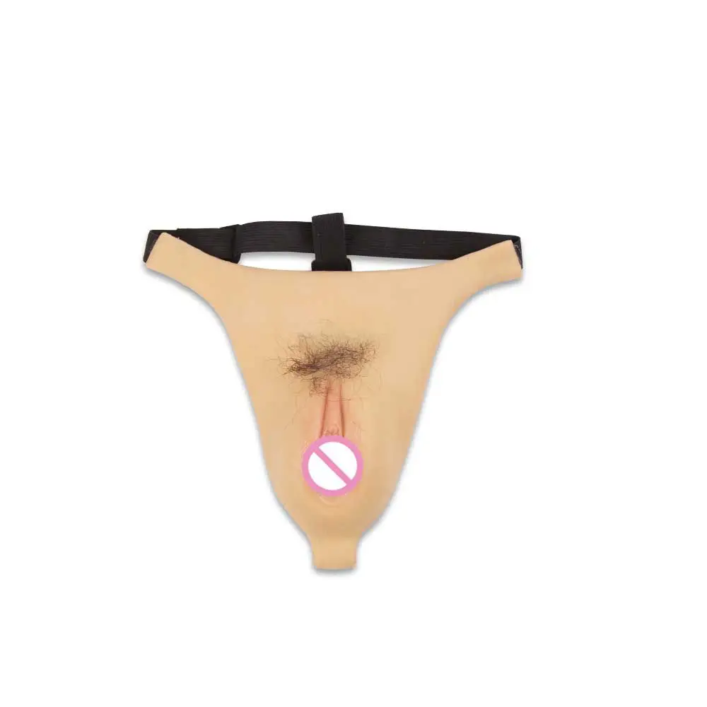 ICEVER Siliconen Slipje met Urinekatheter Verborgen Ondergoed Realistisch Vagina van Mannen naar Vrouwen voor Transgender Crossdressers Cosplay Slip (Ivoor Wit - L