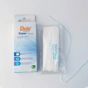 Daily Care Wholesale Customized Logo Pre-cut Dental Floss with Threader Professional Orthodontic Floss 840D Nylon Bubble Floss
