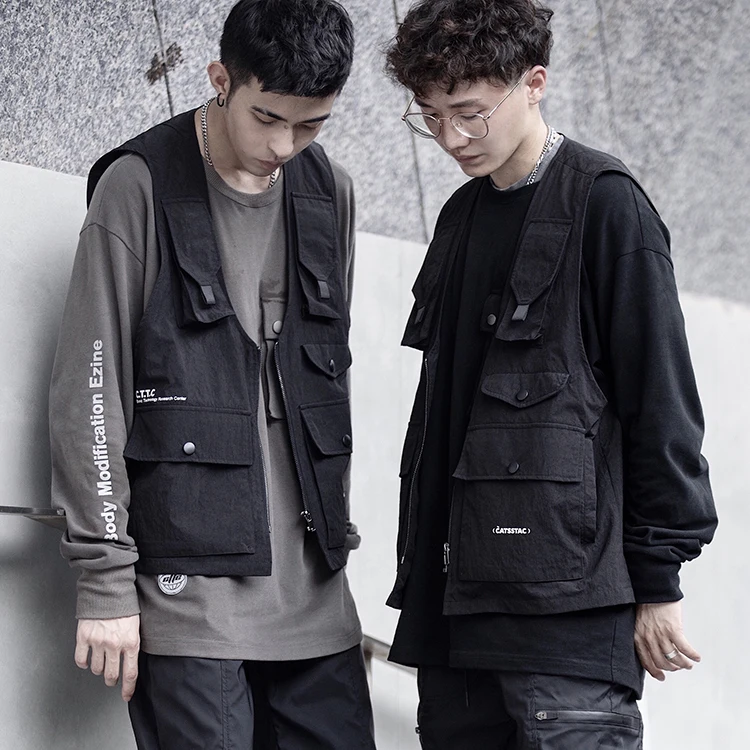 送料無料 日本 Casual Men for Jacket Sleeveless Trendy OEM - Vest Outdoor WorkUtility&SafetyClothing