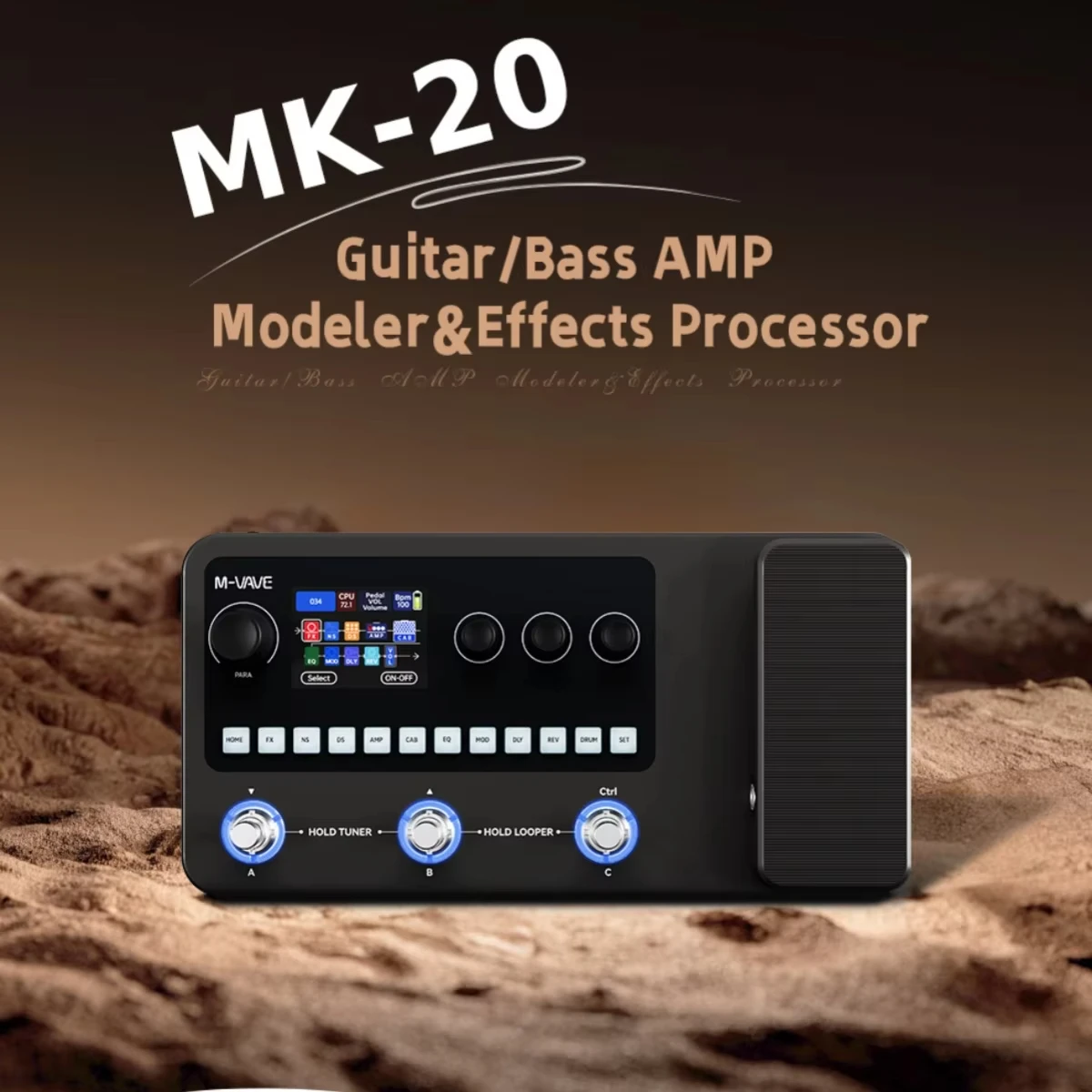 M-VAVE MK-20 Multi-Effects Pedal - 320+ Presets & Customizable