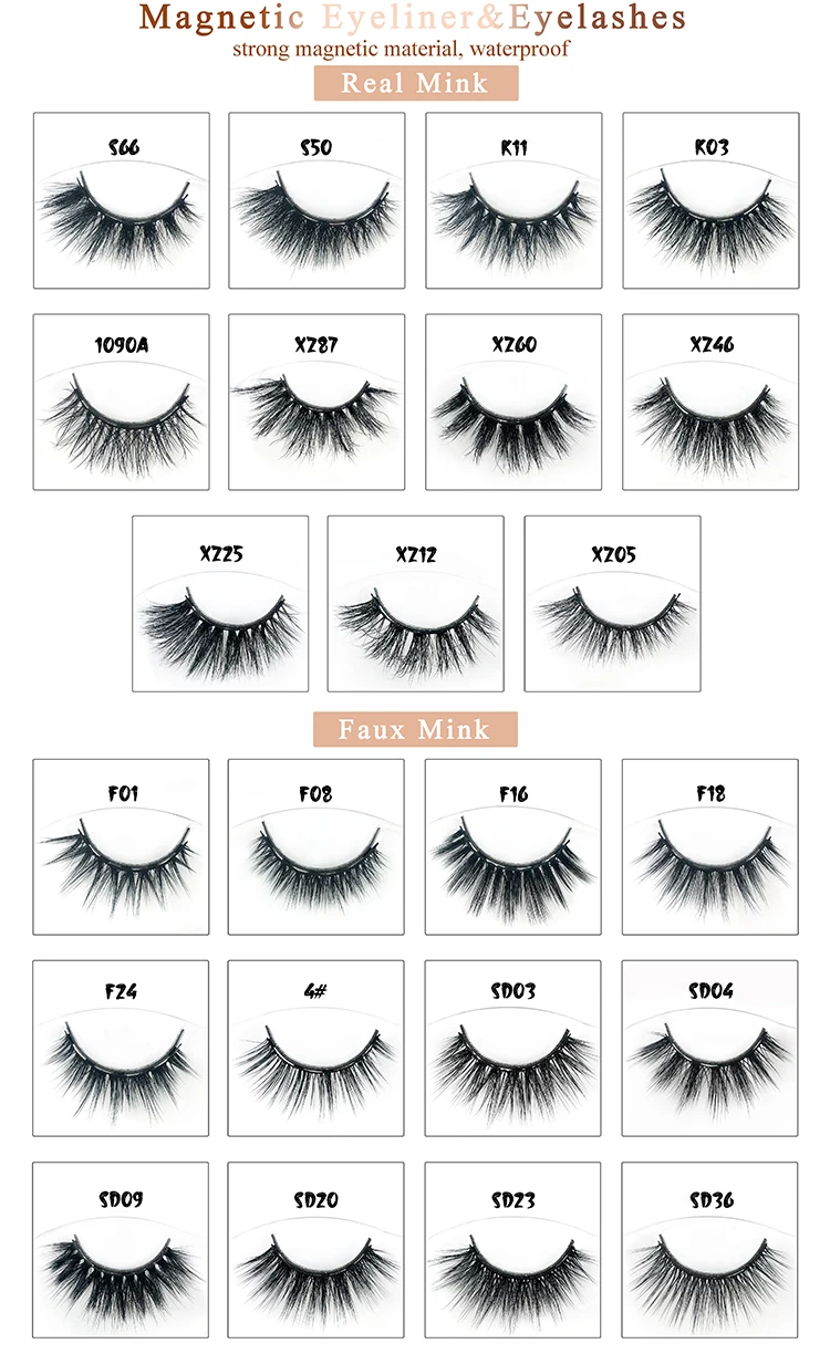 Private Label Wholesale Natural 3D Magnetic Lashes With Invisible ...