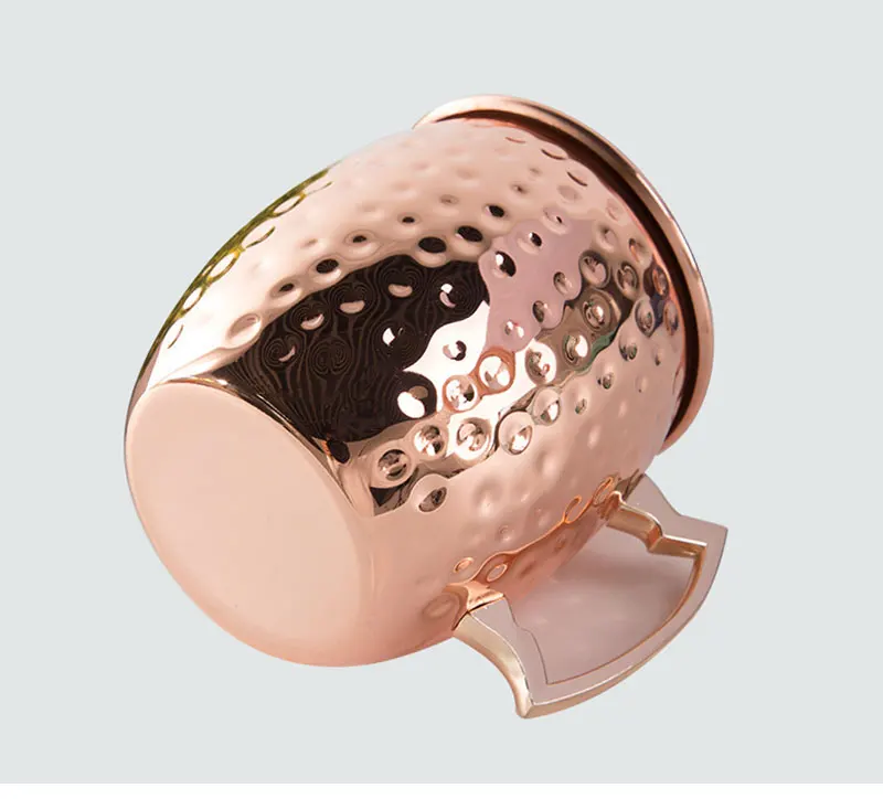 Hot Selling Rose Gold Moscow Mule Mugs Hammered Cups Glass Copper