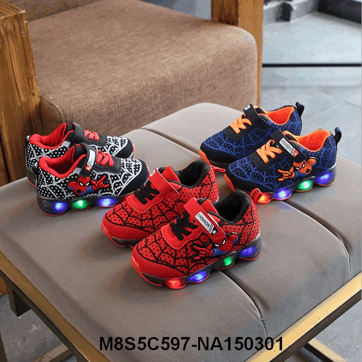 
Кроссовки для мальчиков, детская обувь со светодиодами, Мультяшные кроссовки, весна-осень 2020, детская обувь для малышей, обувь для мальчиков 