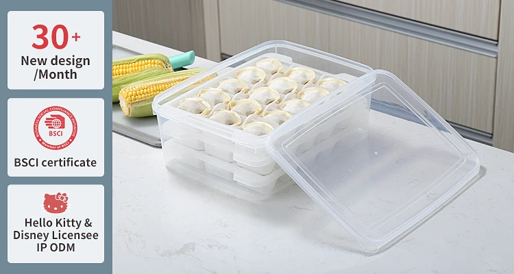 Freshness Freezer Chinese Dumpling Storage Organizer Transparent 45 ...