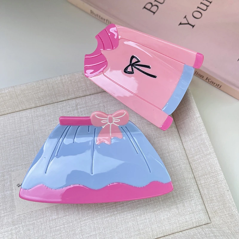Jiayu Custom 7 CM New Bow Dress Skirt Grab Clip Acetate Back of Head Coiffure Shark Clip Japanese Creativity Hair Claws
