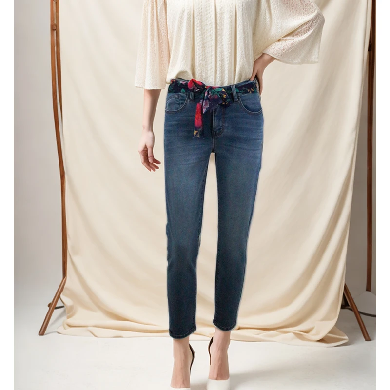 Woman's Fashion Jeans Vintage Skinny Jeans Ms Stacked Denim High Quality Stretch Woman Jeans