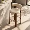 Hauteur d'assise 60 cm - lin coton beige marron noyer