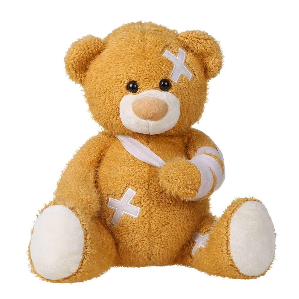 Source hospital surgery get well soon soft brown break arm teddy bear plush  toy custom cute injured hurt bandage teddy bear toys on m.