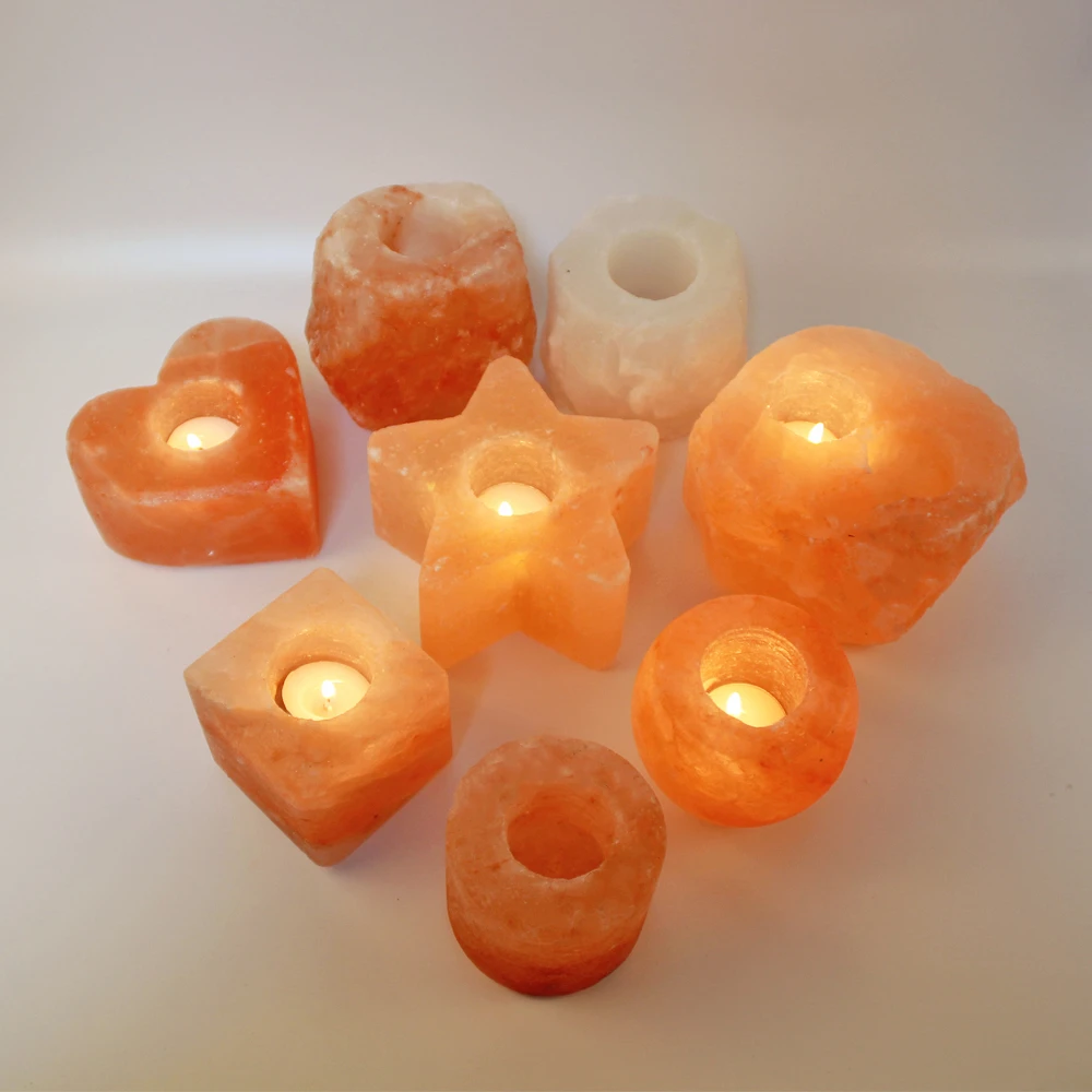 Himalayan Salt Candle Holder Festival Gift Home Decoration Crystal Salt