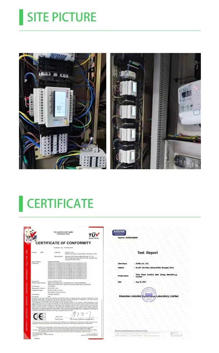 Acrel Adw300 Wireless 3-phase Smart Iot Based Energy Meter Rs485/wifi ...