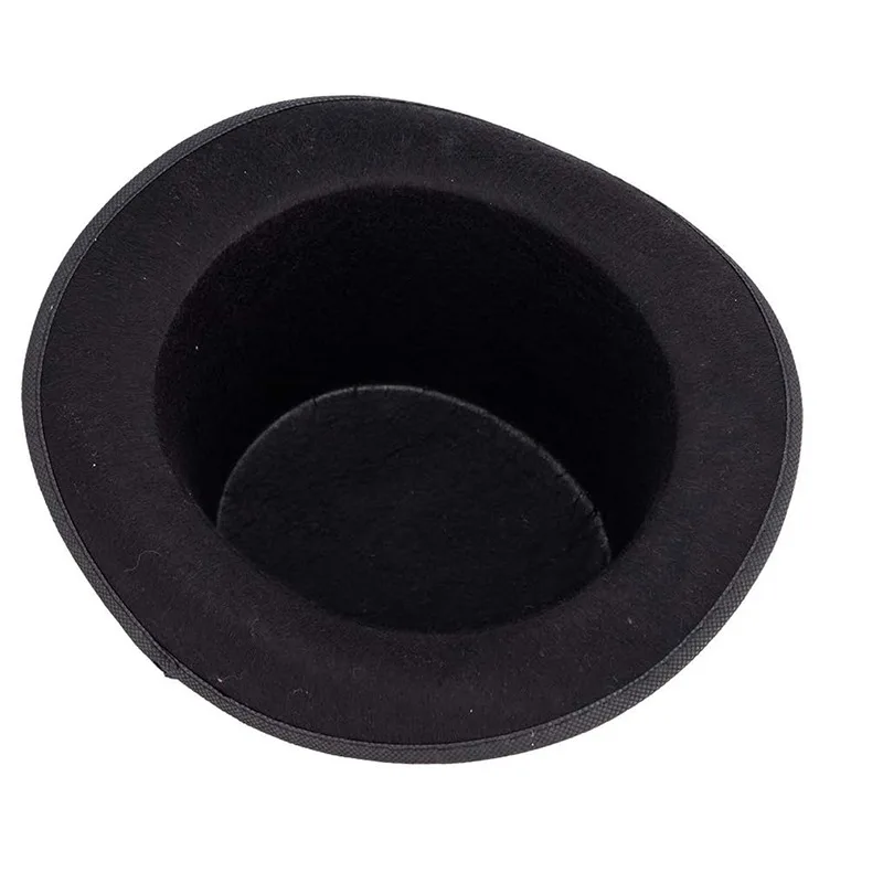 Hot Selling Tall Black Satin Finish Top Hat Vintage Black Felt Tall Top Hat for Magician Circus Ringmaster Steampunk Supplies