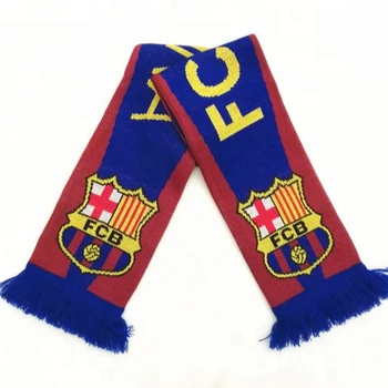 Custom Acrylic Knitted Winter Warm sport Football club fan scarf