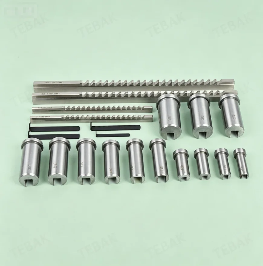 TEBAK 22PCS Keyway Broach Set High Hardness Industrial Broaching Tool with Bushing & Shim
