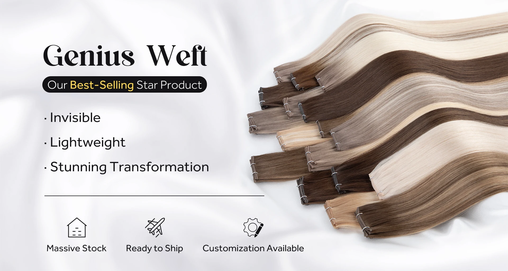 product leshine 100 real remy hair extensions new arrival salon fashion european hair double drawn genius weft-0