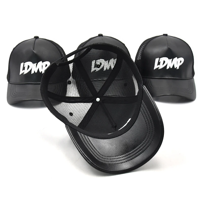 Custom High Quality Men Gorras Embroidery Waterproof Reflective Leather