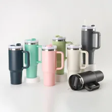 Custom 40 oz Adventure Quencher Stainless Steel Double Wall Vacuum Travel Mug Eco-Friendly 40oz Tumbler Handle Cold Thermal