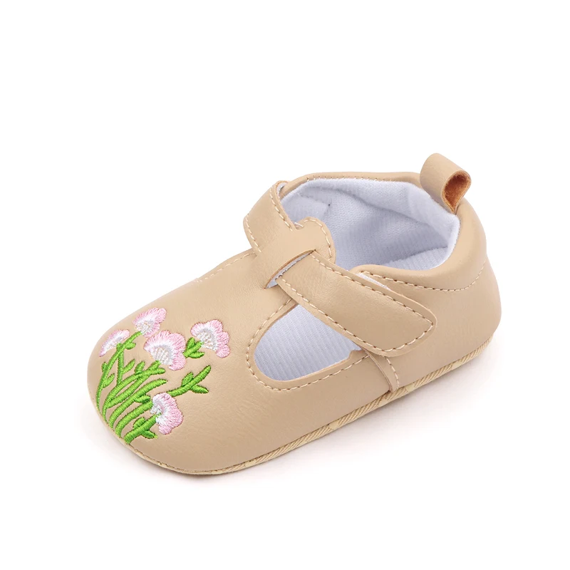 Spring and Autumn Baby Shoes Soft Soled Toddler Shoes for Girls 0-1 Year Old Baby Embroidered Princess Small Leather Shoes manufacture
