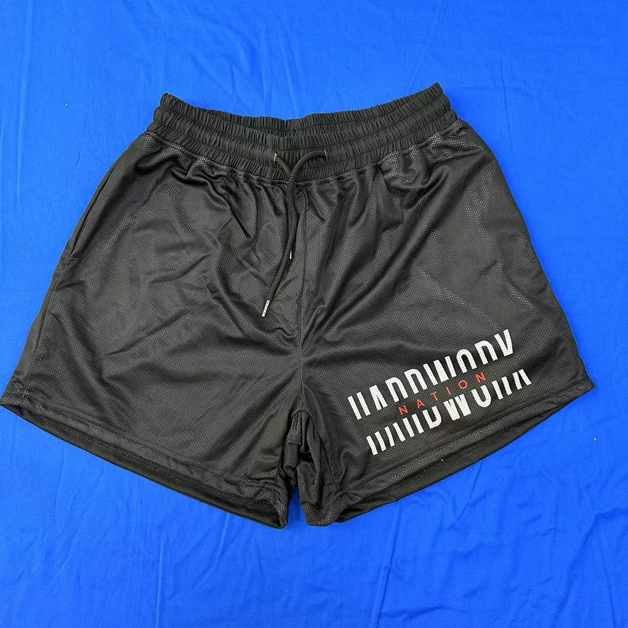 custom mesh double layer slim fit sublimation training lifting shorts for men with your own logo