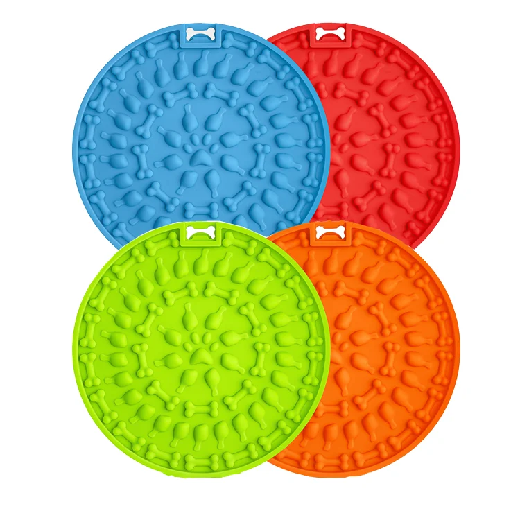 Pet Silicone Lick Mat-Dog Slow Food Lick Mat with Suction Cup and Hanging Holes factory