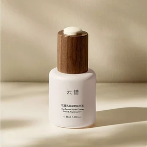 High-end Customized Walnut Brown Wooden Lid with White Dropper Bottle 30ml New Mold Glass Bottle Suitable for High-end Customers