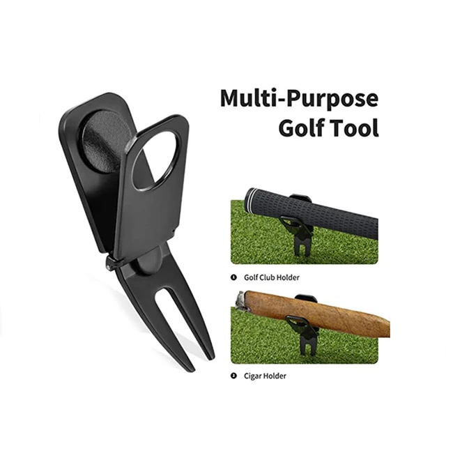 Custom Logo Gold Golf Divot Tool Golf Cigar Holder Cigar Golf Buy