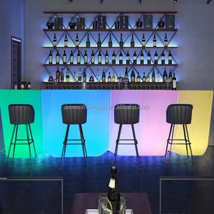 Modern Colorful Plastic Led Light Decoration Night Club Home Restaurant Bar Counter Table LED Lighting Cocktail Table