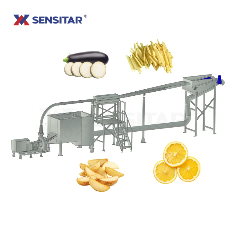Automatic Potato Chips Slicer Hydro Cutting Machine Fruit and Vegetable Cassava Cutter Hydro Cutting Machine for Potatoes