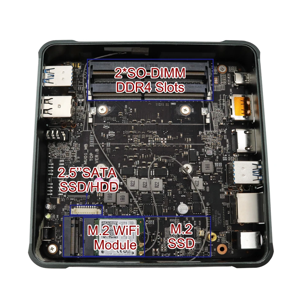 Topton Mini PC i7 10510U i5 10210U i3 8145U 2 * DDR4M.2ポータブル