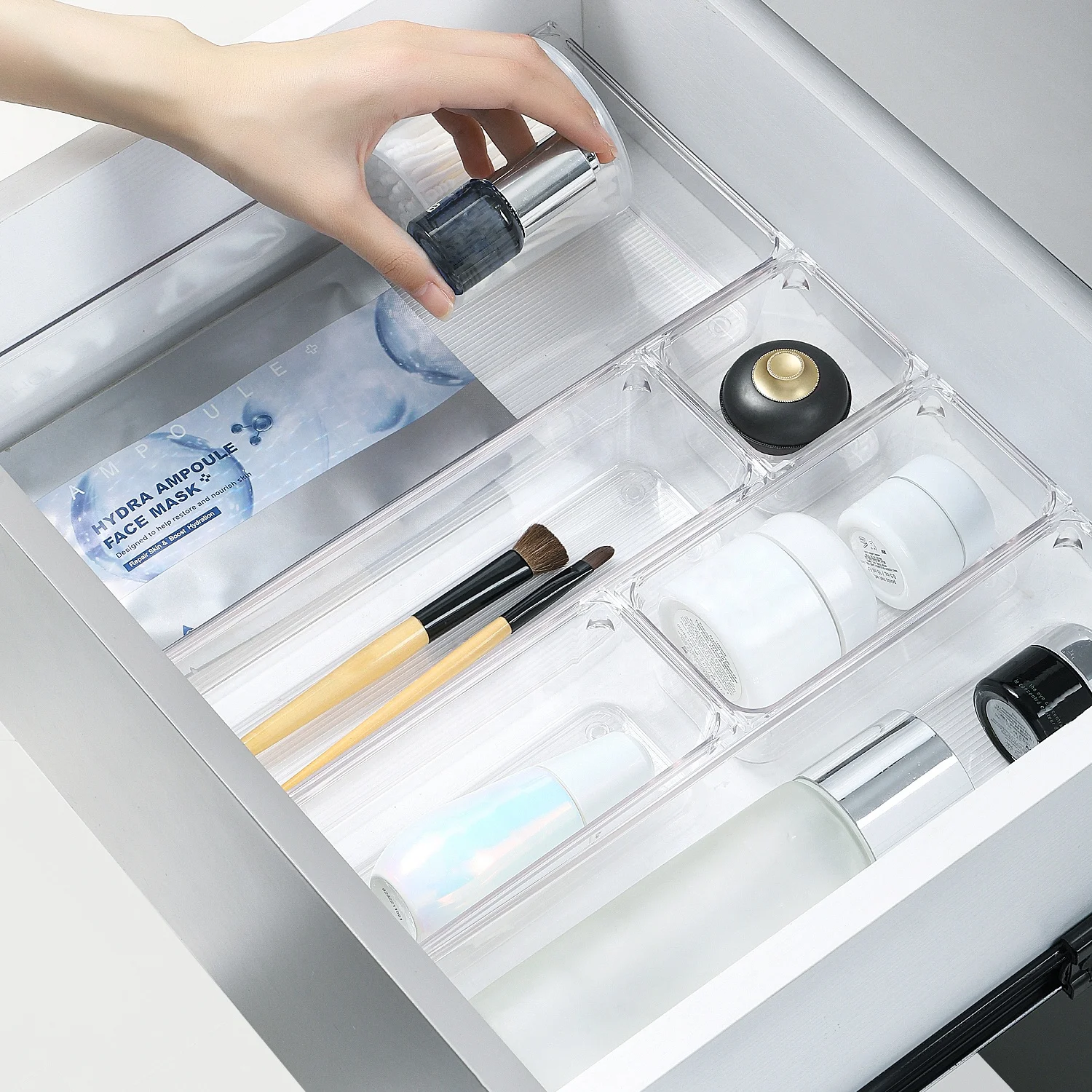 カテゴリ vacane 8 Pack Clear Plastic Storage Bins， Pantry Storage Container