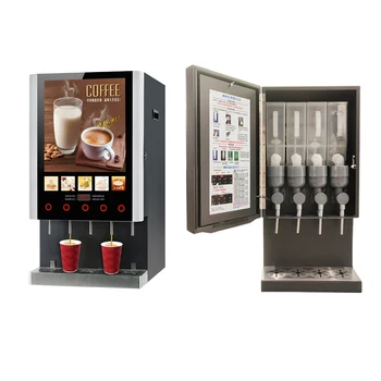 Commercial 3 Flavor Instant Fully Automatic Self Coin Coffee Vending  Machine New