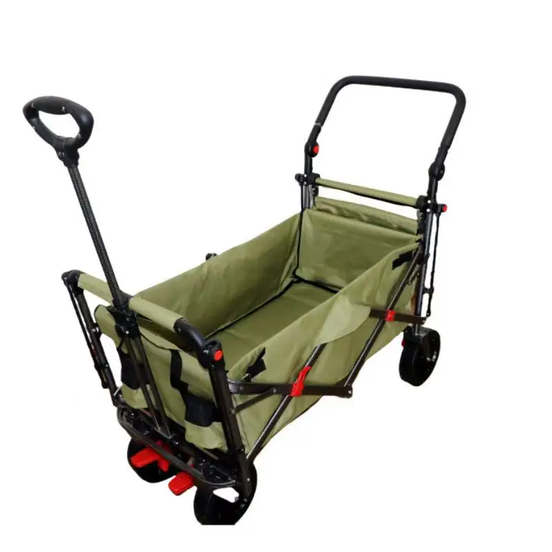 Factory Forwarding Outdoor Walking Four-Wheel Foldable Camping Beach Cart with Canopy Plastic OEM for Storage & Shopping Tools