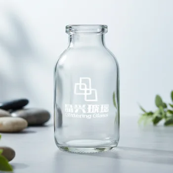 20ml Transparent Glass Bottle Normal Screw Cap Stopper Silk Screen