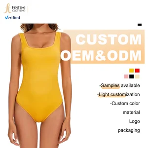 Under Lulu Custom Tummy-Control Bodysuit European American Style Cross-Border Seamless Ribbed Waist-Cinching Firm Polyamide