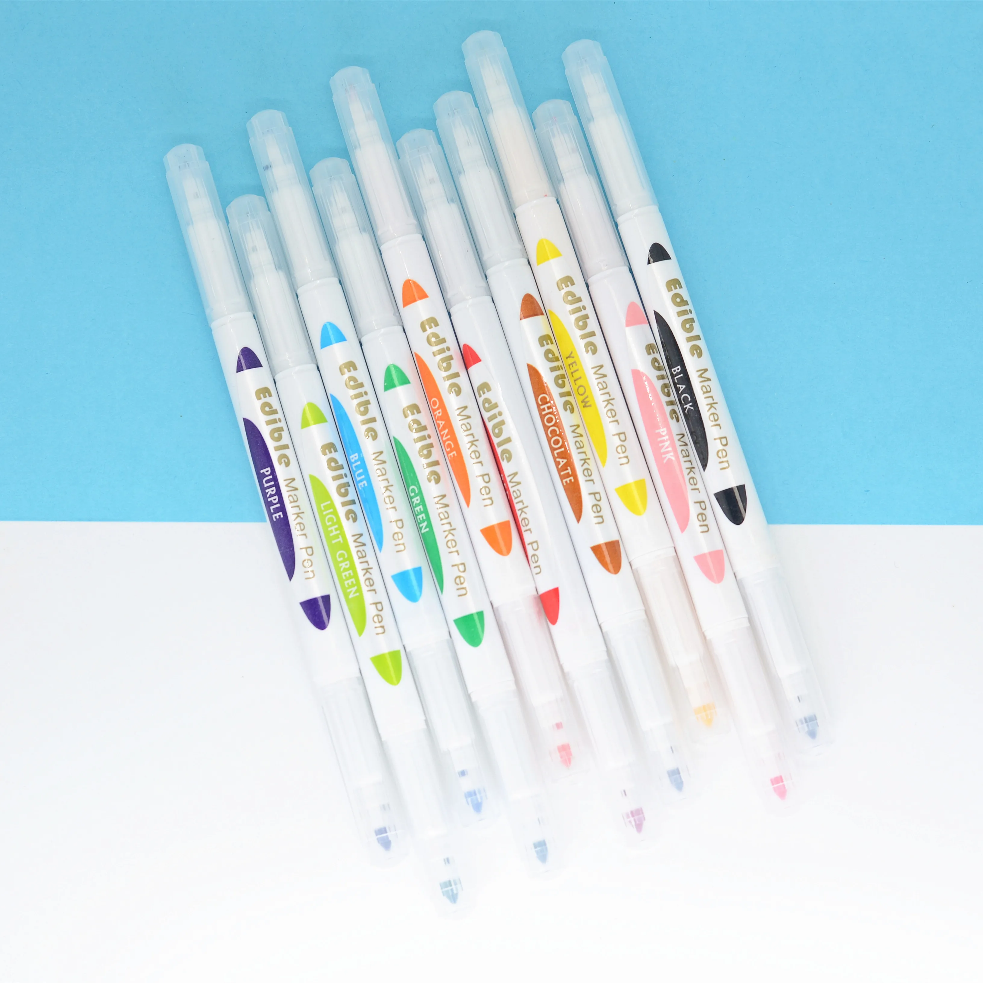 Двойной головкой съедобные чернила маркер для белой доски для украшения тортов 10 видов цветов/12 видов цветов