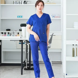 Women's Surgical Nurse Sets Factory Wholesale Medical Nursing Woven Scrub Suits Hospital Uniforms Polyester/Rayon/Spandex