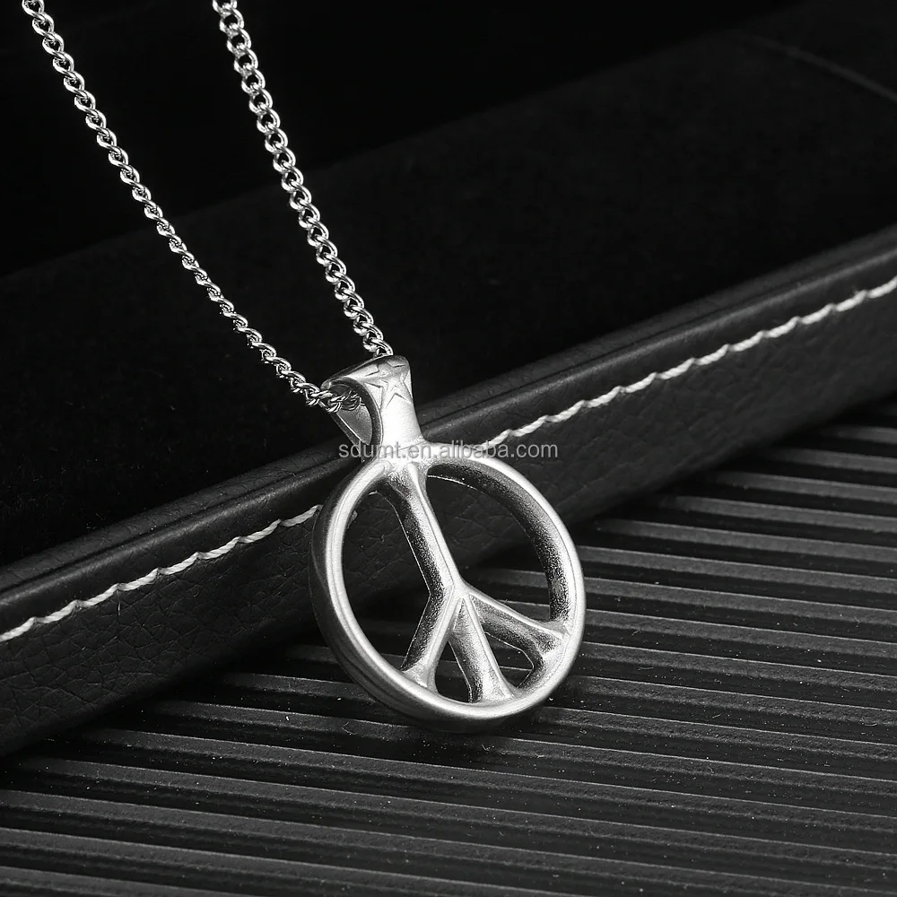 Hot Sales Peace And Anti-war Sign Stainless Steel Pendant Necklace ...