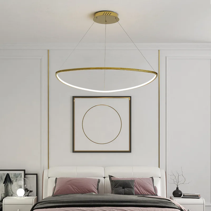Hot selling  light round corner living room light modern creative dining chandelier simple 360 degree led pendant light