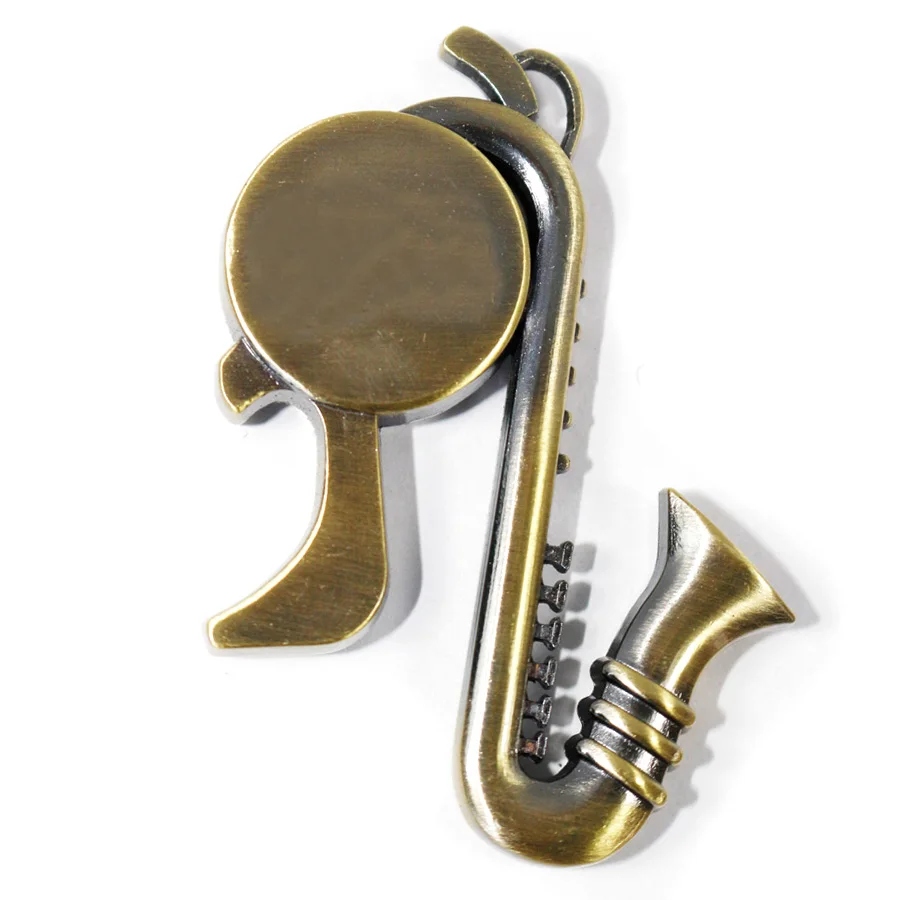 Metal Saxophone Shape Musical Instruments Orchestra Flute Beer Bottle Opener Keychain