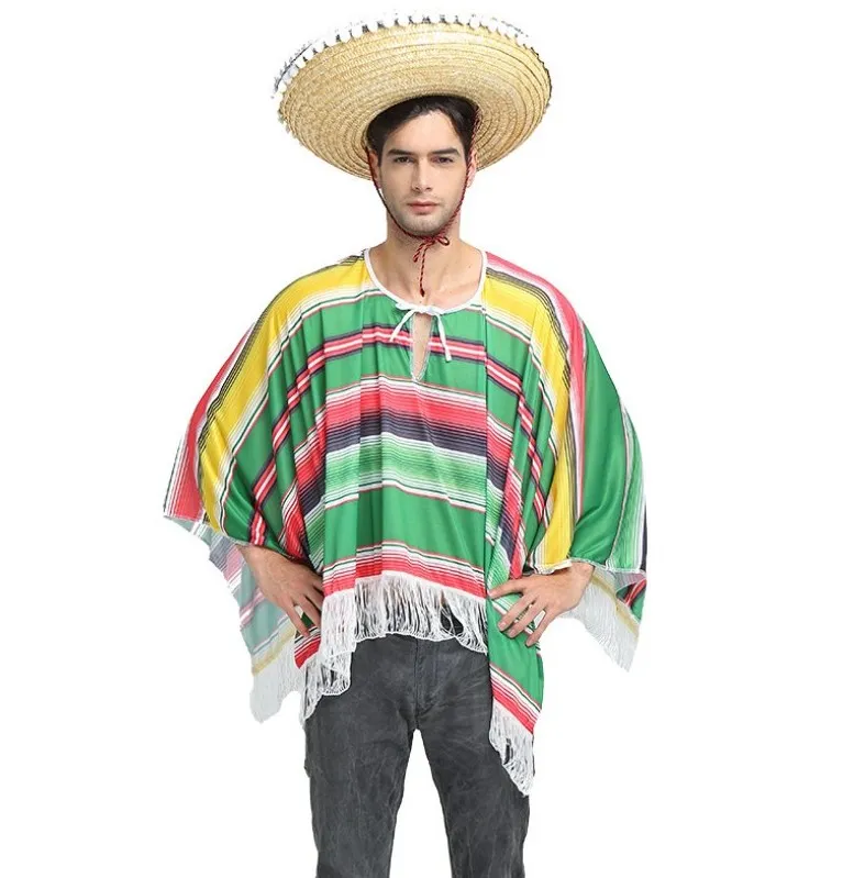 Party Fancy Performance Clothing Sombrero Mexican Ponchos Men