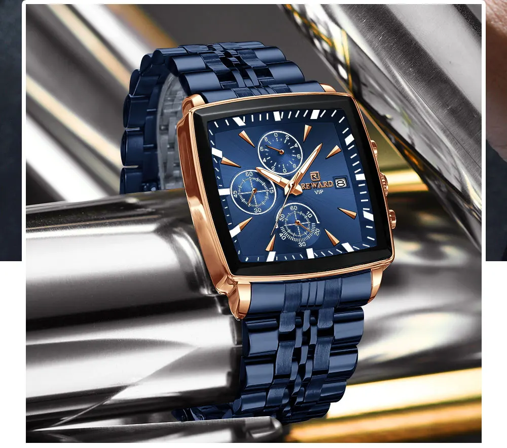 Men's 30m Waterproof Luxury Square Automatic Watch Custom Oem