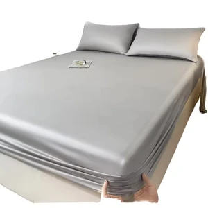 Home Similar Silk Feeling  Mattress Protector Full Size Reactive Printing Elastic Fitted Bed Sheet