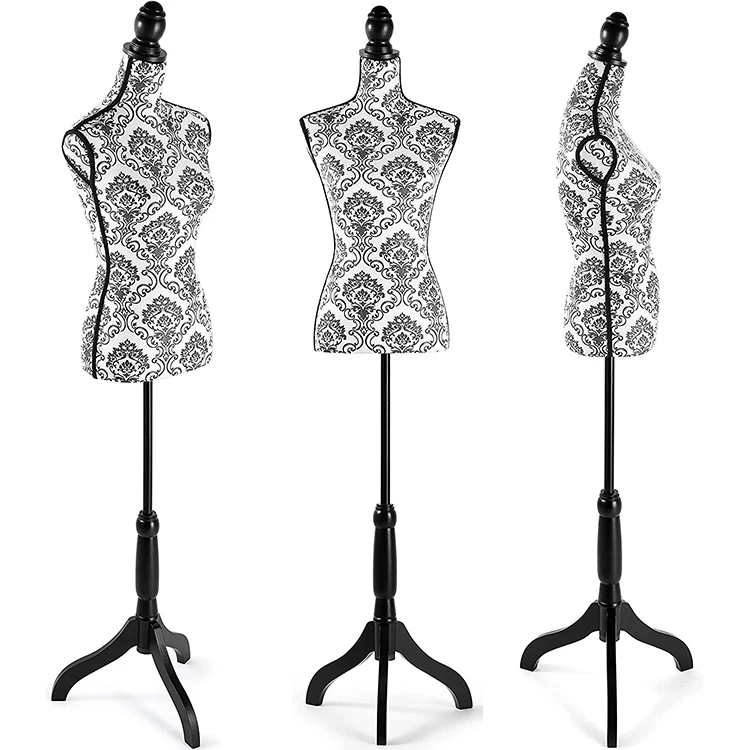 Female Mannequin Torso Adjustable Height Dress Form Display Mannequin Body With Tripod Stand For