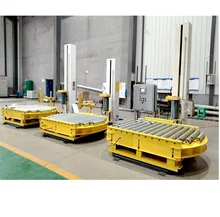 Full Automatic Wrap Film Packaging Wrapper Stretch System Weigh Wrapping Pallet Packing Machine Forklift with scale top plate