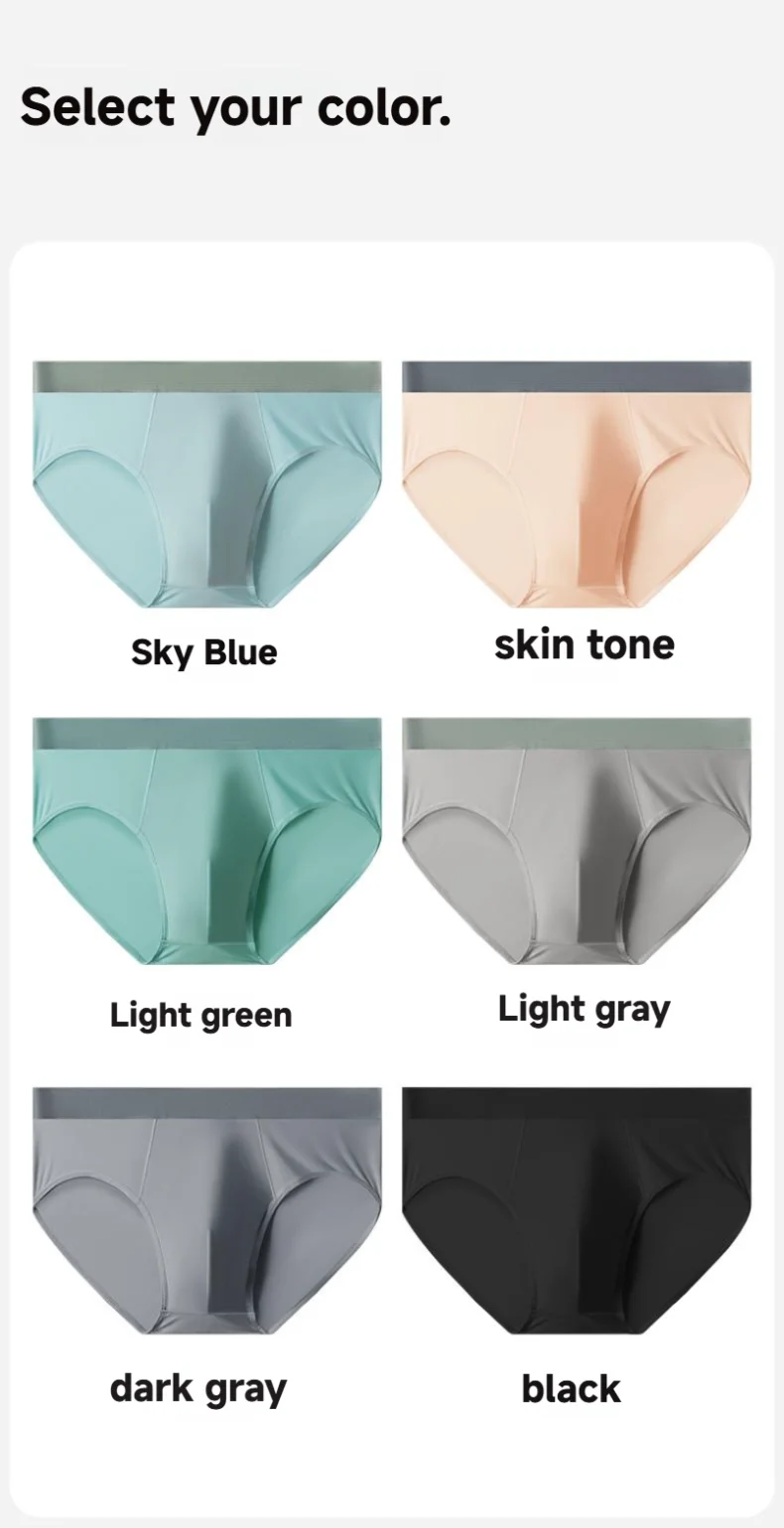 New Arrival Men's Underwear Breathable  Antibacterial Ice Silk Men's Briefs Nylon Men's Underpants Custom OEM Supplier