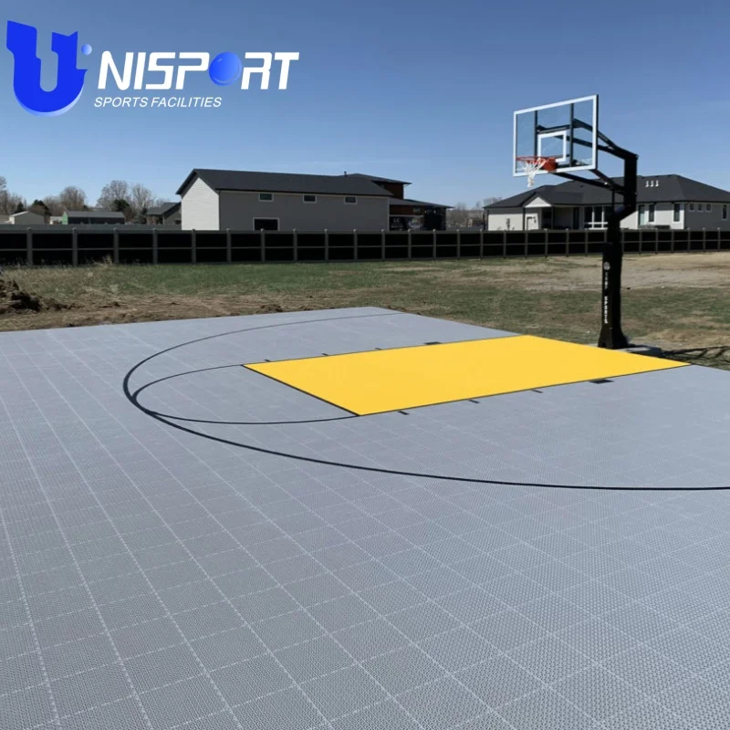 2025 FIBA Modular Outdoor Noise Reduction Plastic Flooring Mat Tiles Material Price Cost Backyard 3x3 Basketball Court Flooring