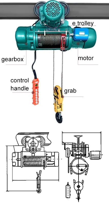 10 Ton Electric Cable Hoist for crane lifting