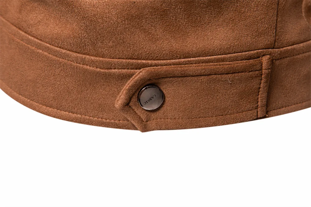 Men's Suede Jacket Solid Colour Lapel Casual Outdoor Autumn Coat_voghion.com